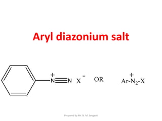 Aryl diazonium salt
Prepared by Mr. N. M. Jangade
 