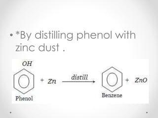 • *By distilling phenol with
zinc dust .
21
 