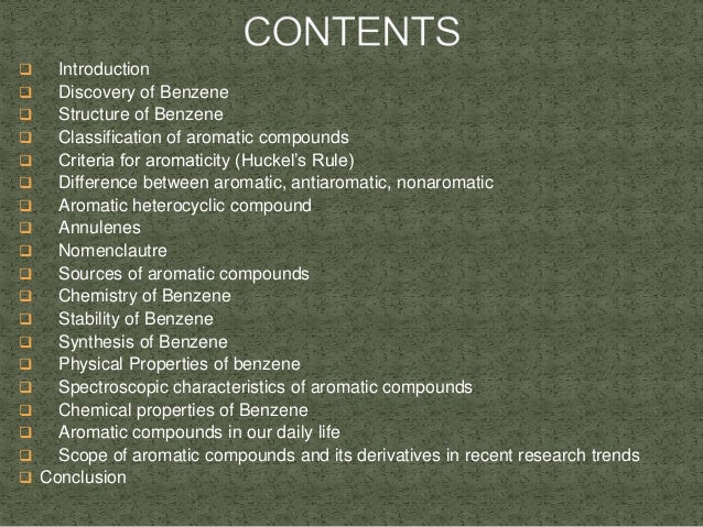 Aromatic Structures And Chemistry Of Benzene