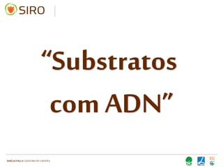 HARTMUT NESTLER | APOIO TÉCNICO
“Substratos
com ADN”
 