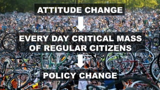 ATTITUDE CHANGE
EVERY DAY CRITICAL MASS
OF REGULAR CITIZENS
POLICY CHANGE
 