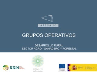 GRUPOS OPERATIVOS
DESARROLLO RURAL
SECTOR AGRO –GANADERO Y FORESTAL
 