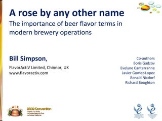 Bill Simpson ,  ,[object Object],FlavorActiV Limited, Chinnor, UK www.flavoractiv.com Co-authors Boris Gadzov Evelyne Canterranne Javier Gomez-Lopez Ronald Nixdorf Richard Boughton 2009 Convention October 1-4, 2009 La Quinta Resort & Club La Quinta, California 