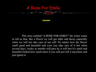 why is the story entitled a rose for emily