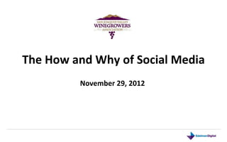 The How and Why of Social Media
         November 29, 2012
 