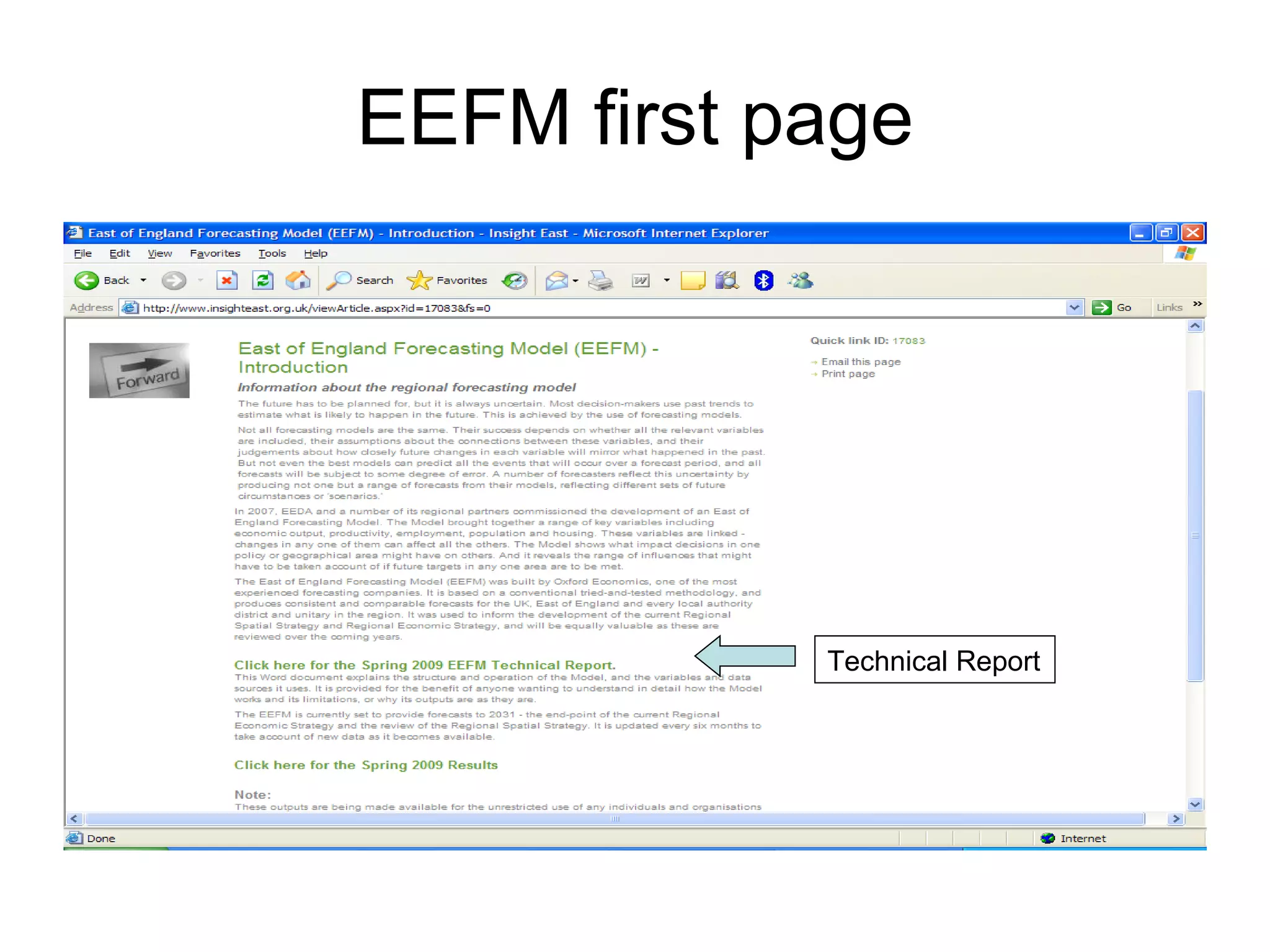 EEFM first page Technical Report 
