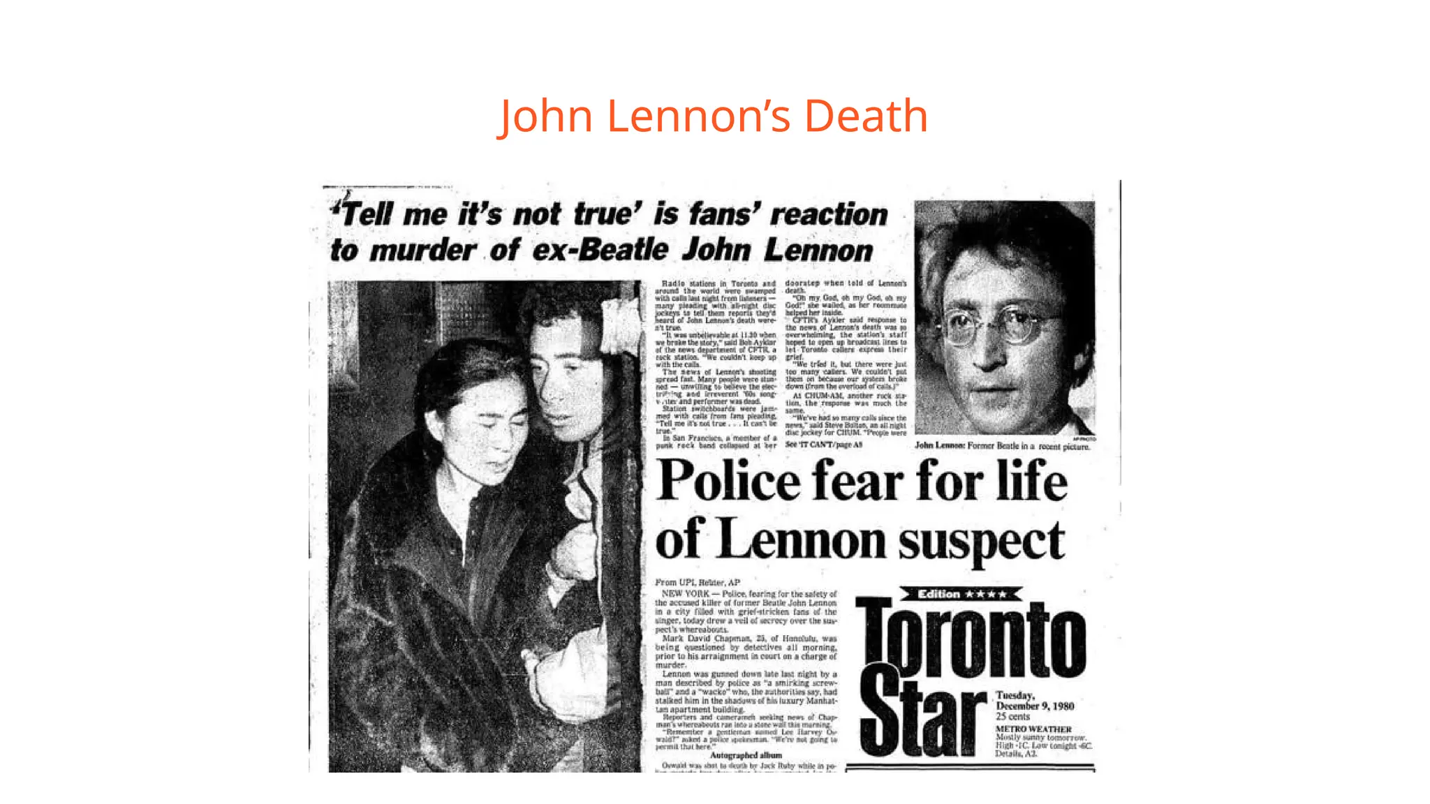 John Lennon’s Death
 