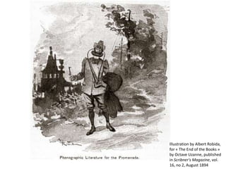 Illustration by Albert Robida, for « The End of the Books » by Octave Uzanne, published in Scribner's Magazine, vol. 16, no 2, August 1894