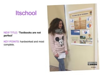 Itschool
NEW TITLE: ‘Textbooks are not
perfect’
KEY POINTS: hardworked and most
complete.
KCAKO
 