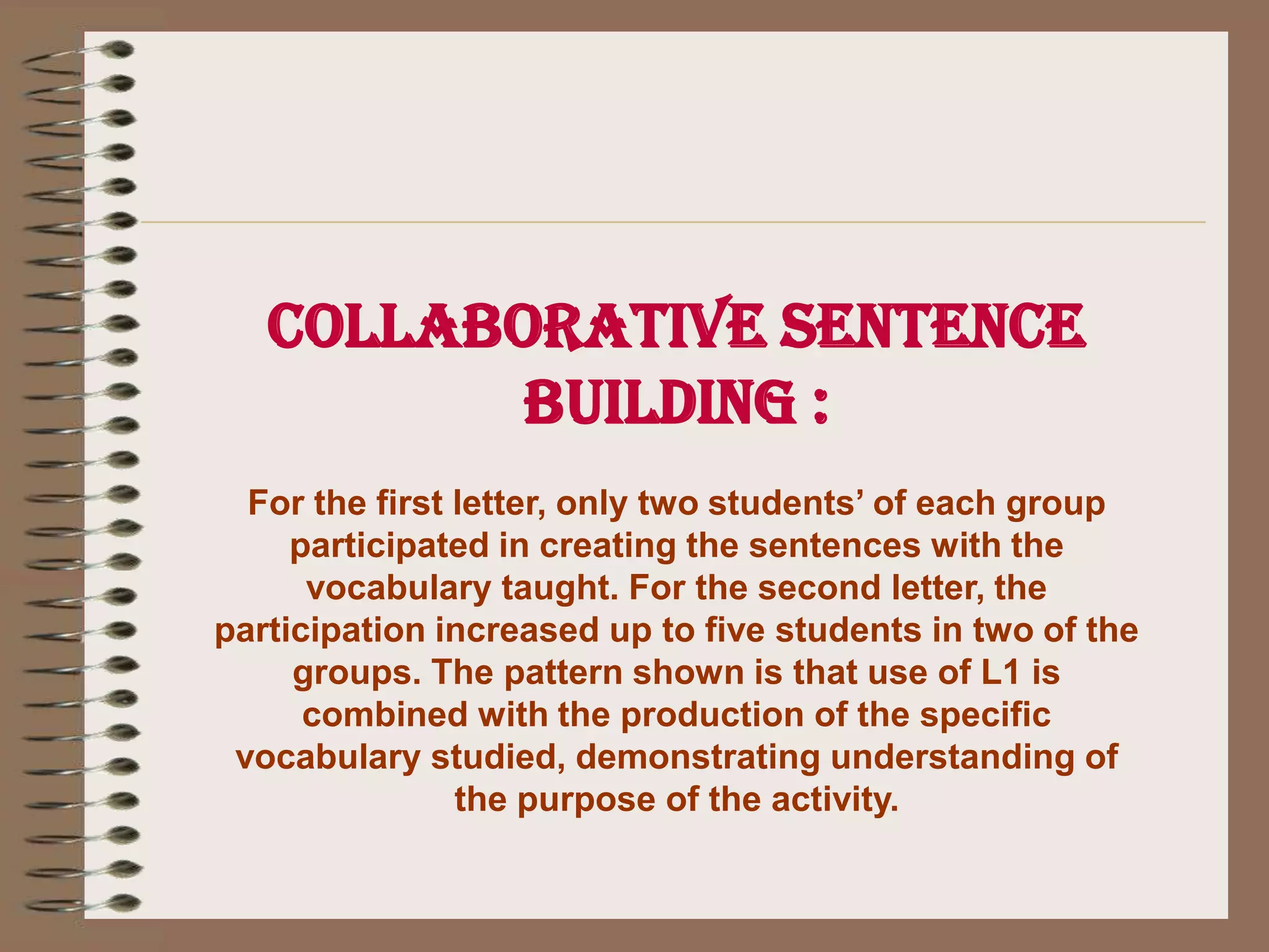 Collaborative sentence building  Video