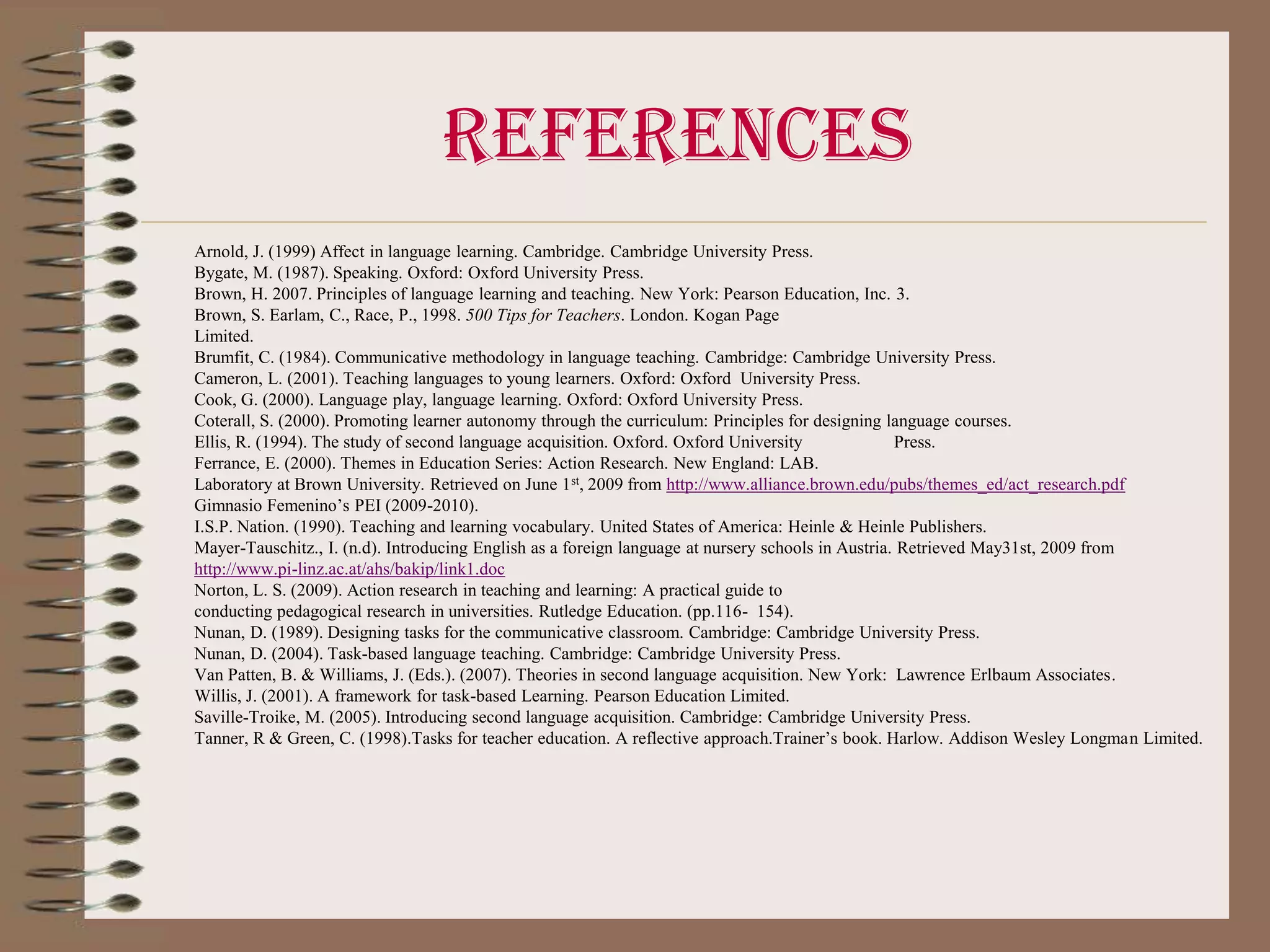 Objectives achieved Main objective :- The implementation of a methodology through the use of Task Based Learning -  Task-continuity – “chaining of activities” –, to foster vocabulary acquisition skills that will progressively allow students play with the words to build sentences  (Willis, 2001, p.129), enhancing language use in context.Secondary objectives:- The design and implementation of learning objects/products/online tasks to enhance students’ vocabulary acquisition skills.- To promote autonomy.