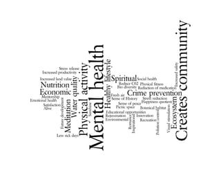 Q1. What are the health values of parks and green spaces?
 