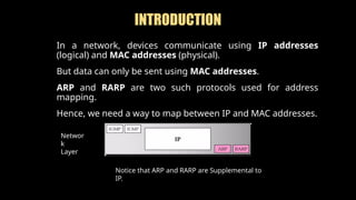 Address resolution protocol ARP and RARP pptx | PPTX