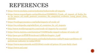 Import export of petroleum crude oil in india | PPTX