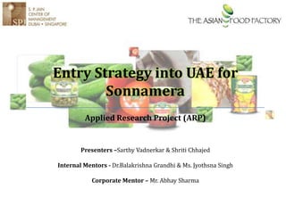 Entry Strategy for a canned food brand in UAE