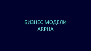 БИЗНЕС МОДЕЛИ
ARPHA
 