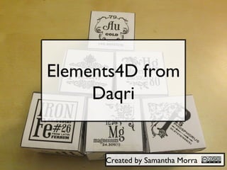 Elements4D from
Daqri

Created by Samantha Morra

 