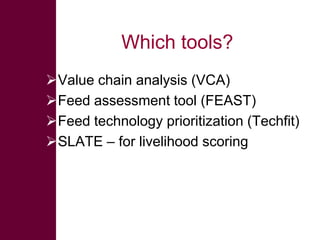 Quick feeds: Fodder and feed as a key opportunity for driving sustainable intensification of crop livestock systems in Ethiopia