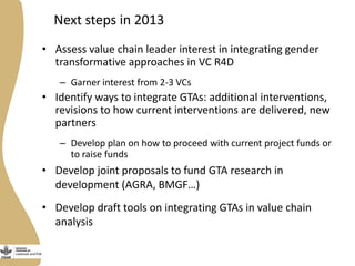Livestock and Fish Gender Theme updates