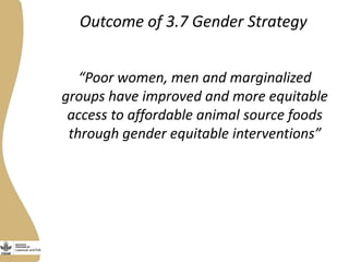 Livestock and Fish Gender Theme updates