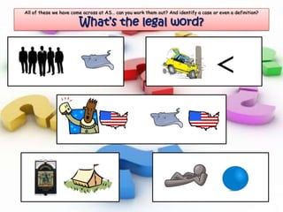 All of these we have come across at AS… can you work them out? And identify a case or even a definition?
What’s the legal word?
 