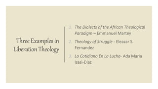 ‘The Dialects of the African
Theological Paradigm’ –
Emmanuel Martey
Ghana Native
African Liberation Theology
Confronts li...