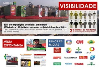 VISIBILIDADE
Além disso haverá jogos do
e
durante o tempo de
veiculação da Empena,
MÍDIA
EXPONTÂNEA
Gera uma valiosa mídia espontânea em sites, redes sociais, jornais e TVs
de todo o mundo.
PRINCIPAIS
MÍDIAS
 