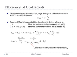 Efficiency of Go-Back-N26               ARQ Protocols                                                  Anish Goel