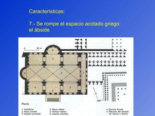 Características: 7.- Se rompe el espacio acotado griego: el ábside 