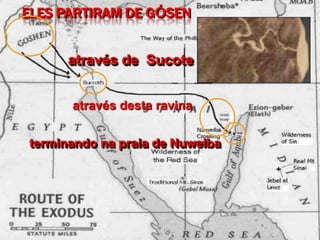 A rota mais curta dos filhos de Israel para a terra Prometida teria sido através do país dos filisteus, mas isto teria envolvido o povo numa guerra contra os filisteus e talvez os filhos de Israel, que haviam acabado de se livrar de séculos de escravidão, não estivessem suficientemente fortes para lutarem como homens livres; poderiam resolver pela volta ao Egito, para não enfrentarem uma guerra sangrenta. Por isso, Deus levou-os por um caminho através do deserto em direção ao Mar Vermelho.