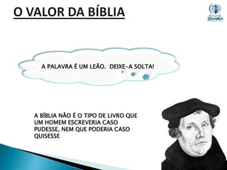 A PALAVRA É UM LEÃO. DEIXE-A SOLTA!

A BÍBLIA NÃO É O TIPO DE LIVRO QUE
UM HOMEM ESCREVERIA CASO
PUDESSE, NEM QUE PODERIA CASO
QUISESSE

 