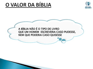 A BÍBLIA NÃO É O TIPO DE LIVRO
QUE UM HOMEM ESCREVERIA CASO PUDESSE,
NEM QUE PODERIA CASO QUISESSE

 