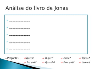 

_____________



_____________



_____________



_____________



_____________

o Perguntas:

⇨Quem?

⇨ O que?

⇨ Onde?

⇨ Como?

⇨ Por quê?

⇨ Quando?

⇨ Para quê?

⇨ Quanto?

 