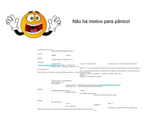 archetype (adl_version=1.4)
openEHR-EHR-COMPOSITION.review.v1
concept
[at0000] -- Review
language
original_language = <[ISO_639-1::en]>
description
original_author = < ["name"] = <"Heather Leslie"> ["organisation"] = <"Ocean Informatics">[["email"] =
<"heather.leslie@oceaninformatics.com">["date"] = <"2012-12-11">>
details = <["en"] = <language = <[ISO_639-1::en]>
purpose = <"To record the details of a formal review of a subject's clinical situation or any specific aspect of
their clinical care.">
use = <"Use to record the details of a formal review of a subject's clinical situation or any specific aspect of
their clinical care. For example: use to record Medicines reviews; or Case Coordinator reviews.">
keywords = <"review", "assessment", "medicine", "clinical", "case", "file">
misuse = <"">
copyright = <"© openEHR Foundation">
>
>
lifecycle_state = <"CommitteeDraft">
other_contributors = <>
other_details = <
["current_contact"] = <"Heather Leslie, Ocean Informatics, heather.leslie@oceaninformatics.com">
["MD5-CAM-1.0.1"] = <"2DC12B7D97D991644135FB1F47C6C102">
>
definition
COMPOSITION[at0000] matches { -- Review
category matches {
DV_CODED_TEXT matches {
defining_code matches {[openehr::433]}
}
}
}
ontology
term_definitions = <
["en"] = < items = <
["at0000"] = <
text = <"Review">
description = <"Composition for the recording of the
details of a formal review of a subject's clinical situation or any specific aspect of their clinical care.">
>>>>
Não há motivo para pânico!
 