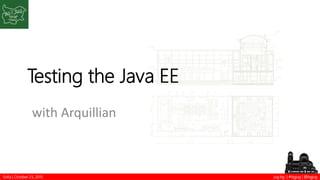 Testing the Java EE
with Arquillian
jug.bg | #bgjug | @bgjugSofia | October 23, 2015
 