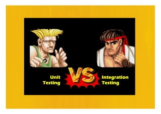 Unit
Testing
Integration
Testing
 