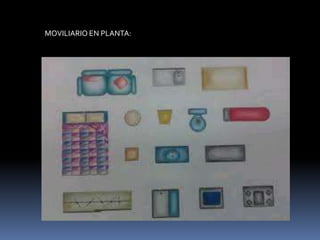 MOVILIARIO EN PLANTA:
 