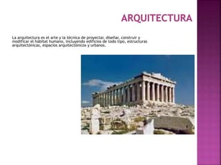 El término arquitectura moderna (no
confundir con arquitectura modernista)
es muy amplio, y designa el conjunto de
corrien...