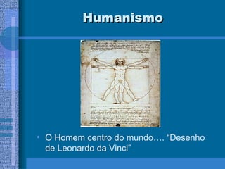 Humanismo O Homem centro do mundo…. “Desenho de Leonardo da Vinci” 
