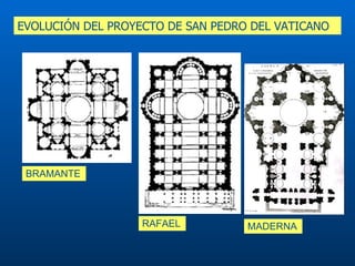 BRAMANTE RAFAEL MADERNA EVOLUCIÓN DEL PROYECTO DE SAN PEDRO DEL VATICANO 