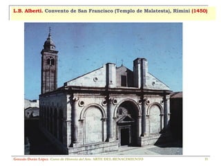 L.B. Alberti.  Convento de San Francisco (Templo de Malatesta), Rímini  (1450) Gonzalo Durán López .  Curso de Historia del Arte.  ARTE DEL RENACIMIENTO 