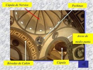 Cúpula de Nervios Bóvedas de Cañón Pechinas Cúpula Arcos de  medio punto 