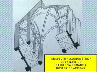 PERSPECTIVA AXONOMÉTRICA DE LA NAVE DE UNA IGLESIA ROMÁNICA. BÓVEDA DE ARISTAS