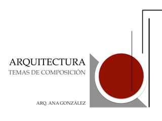 ARQUITECTURA
TEMAS DE COMPOSICIÓN



       ARQ. ANA GONZÁLEZ
 