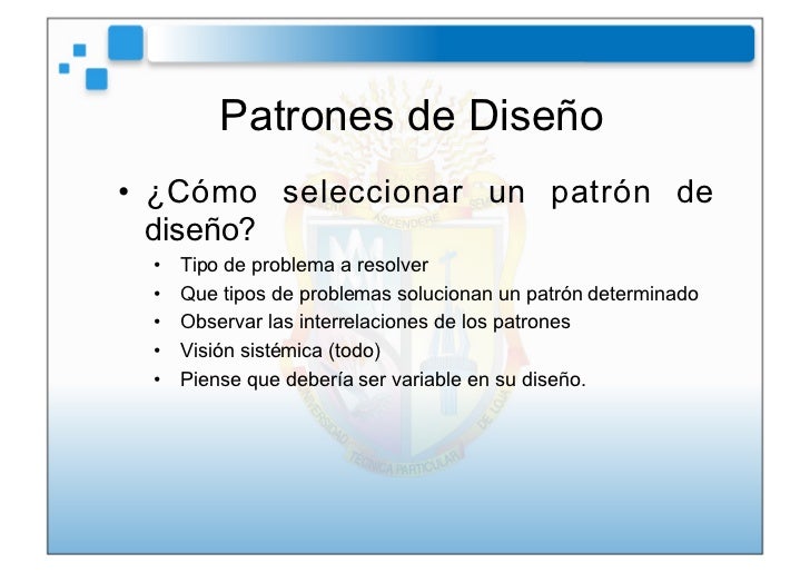 Arquitectura aplicaciones Patrones de diseño