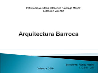 Instituto Universitario politécnico “Santiago Mariño”
Extensión-Valencia
Estudiante: Alonzo jessika
CI:22.011.211Valencia, 2018
 