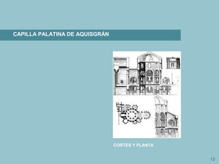 12
CAPILLA PALATINA DE AQUISGRÁN
CORTES Y PLANTA
 