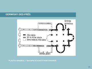 26
GERMIGNY-DES-PRÉS
PLANTA ORIGINAL Y MODIFICACIONES POSTERIORES
 