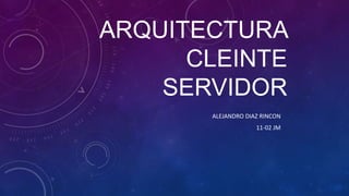 ARQUITECTURA
CLEINTE
SERVIDOR
ALEJANDRO DIAZ RINCON
11-02 JM
 