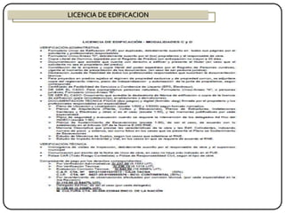 LICENCIA DE EDIFICACION
 
